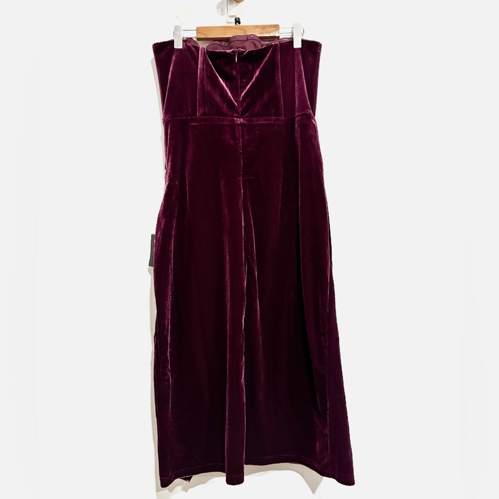 NWT Lulus Dark Purple Velvet Strapless Tulip Dress Size Large - Picture 6 of 15